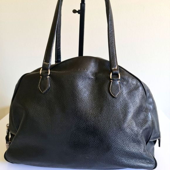 Prada Leather Satchel/Shoulder Bag Black EUC - Picture 2 of 14